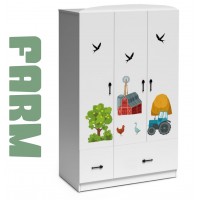 Dulap Farm 3 usi - Camere de Copii Premium MDF  High Gloss - Tema Ferma 